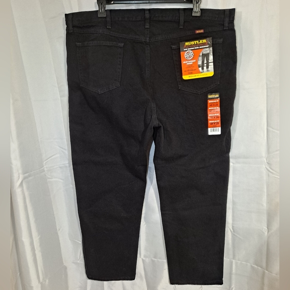 "NWT" Rustler Advantage Regular Fit Jeans Men's 46x29 Black Heavyweight Denim - Picture 3 of 12